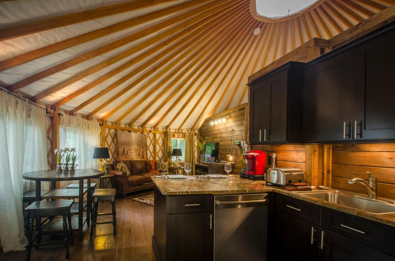 Spring Ridge Luxury Yurt - Creekside Glamping With Private Hot Tub Villa Topton Exterior photo